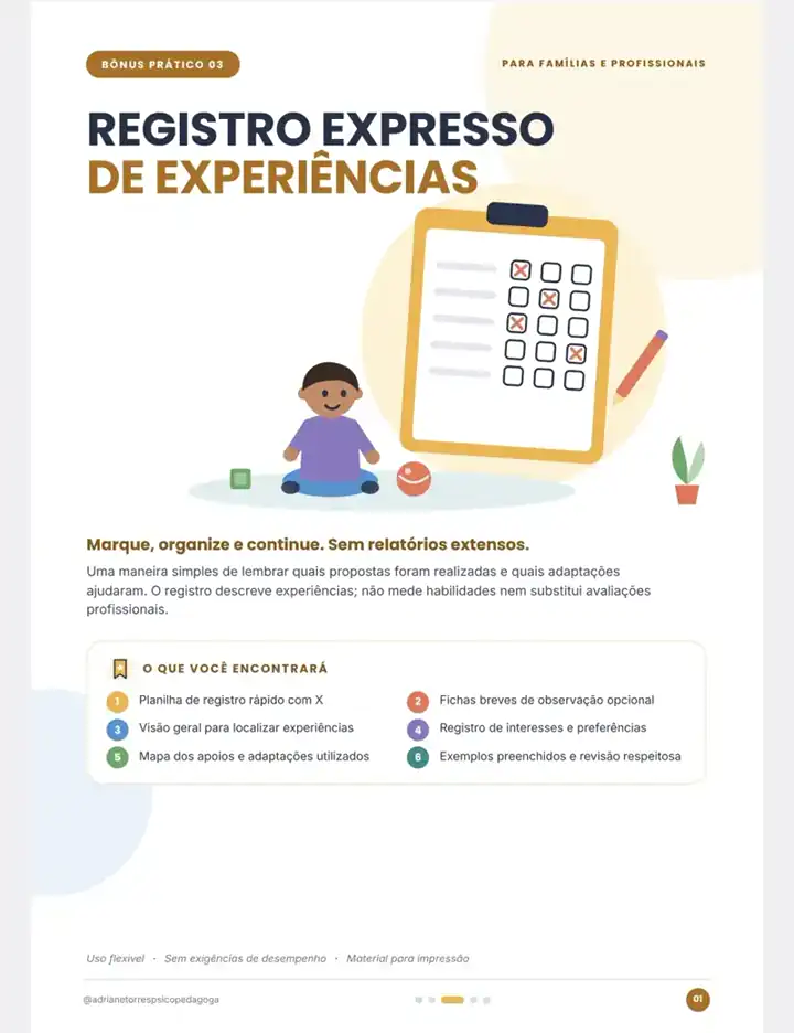 Bônus 3 — Registro Expresso de Experiências