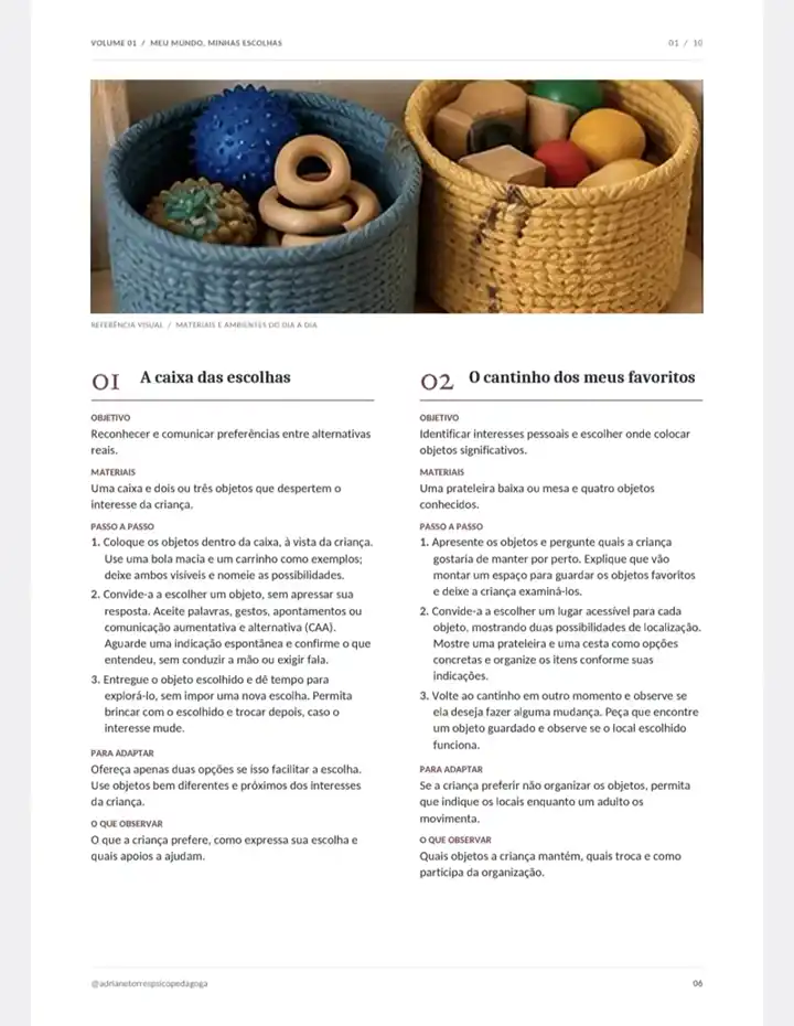 Página do Volume 1 — Meu mundo, minhas escolhas