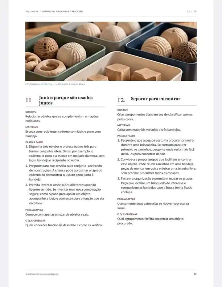 Página do Volume 9 — Construir, organizar e resolver
